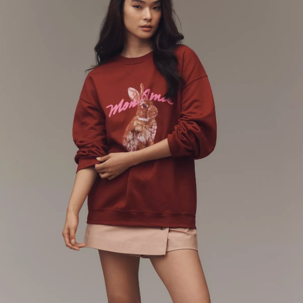 By Anthropologie Graphic Pullover Sweatshirt - Picture 2 of 2